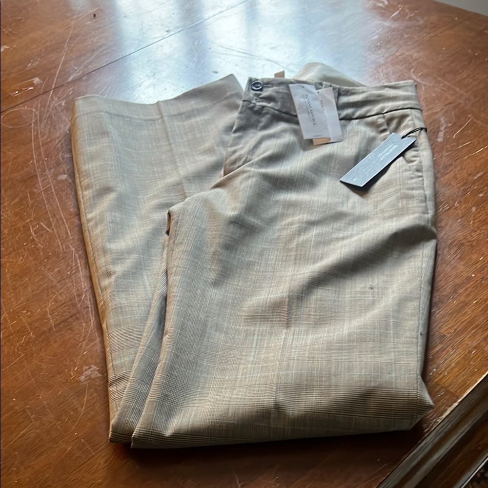 Banana Republic Checkered Tan Trousers
